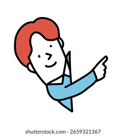 Ilustración de una persona apuntando desde el lado