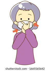 Illustration of a person putting a mask on the nose
