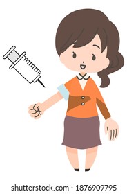 Illustration of a person receiving an injection