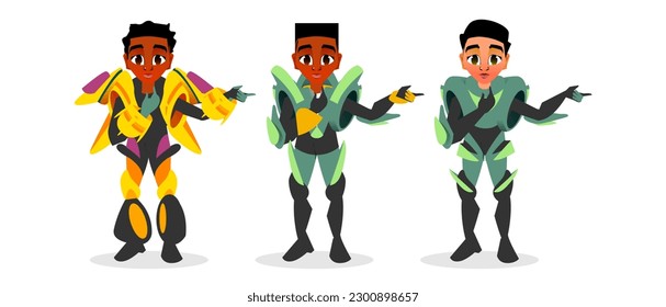 illustration of a person with robotic suits
