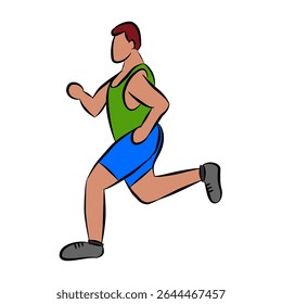 ilustração de uma pessoa correndo ou correndo. atividade física, saúde, relacionada a eventos de corrida, maratonas e atletismo.