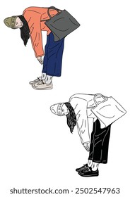 illustration of a person with a shirt. hand drawn line art illustration.
