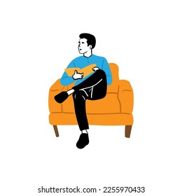 illustration of a person sitting relaxed on a chair