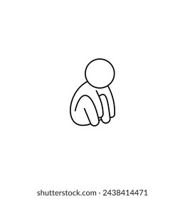 illustration of a person sitting, squatting