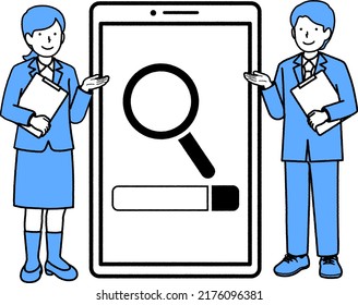 Illustration of a person in a smartphone suit