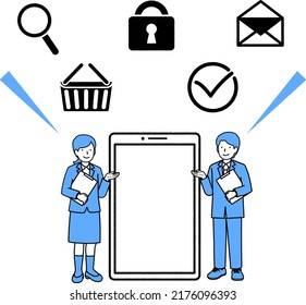 Illustration of a person in a smartphone suit