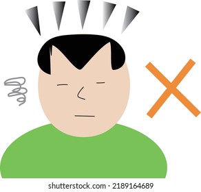 Illustration of a person suffering from thinning hair
