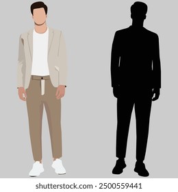 illustration of a person in suit business, phone, mobile, using, vector, tablet, 