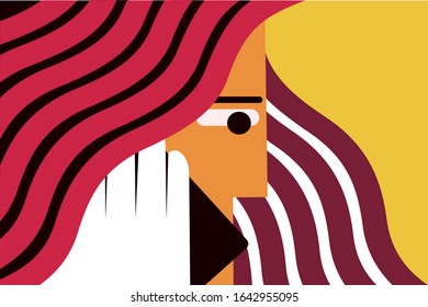 Illustration of a person talking in mobile phone