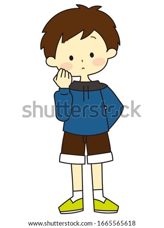Illustration of a person thinking with a cheek stick