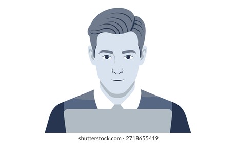Ilustración de una persona usando una computadora portátil