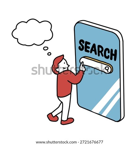 Illustration of a person using a smartphone to search for something they don't understand