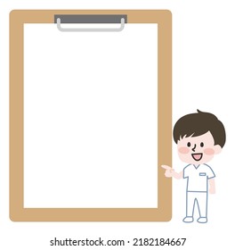 Illustration of a person wearing a binder and a lab coat