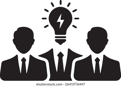 illustration of a person wearing a suit and tie with a lightbulb head as a leader