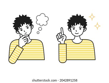 Illustration of a person who thinks and notices