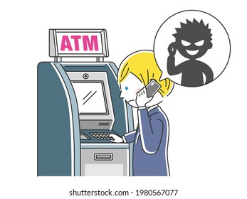 Illustration of a person who is the victim of a transfer fraud.