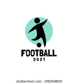 illustration of a person who want's to kick a ball. good for sport logo or specifically a football or soccer logo.