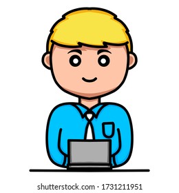 illustration of a person who works in an office