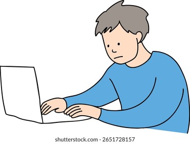 Ilustración de una persona trabajando en una computadora