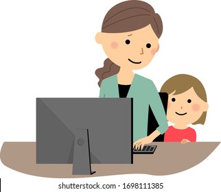 Illustration of a person working remotely.