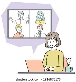 Illustration of a person working remotely