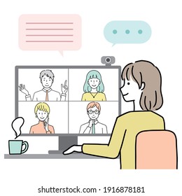 Illustration of a person working remotely