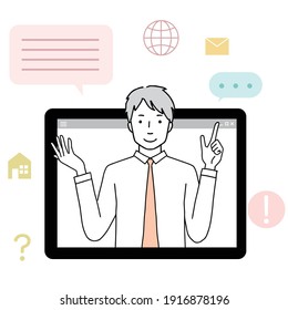 Illustration of a person working remotely
