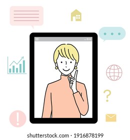 Illustration of a person working remotely