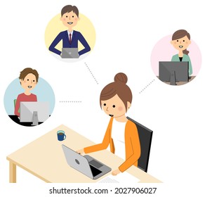 Illustration of a person working remotely.
