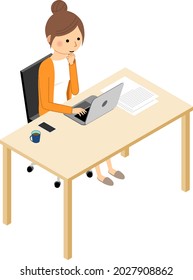 Illustration of a person working remotely.