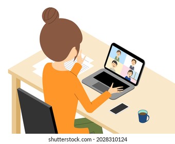 Illustration of a person working remotely.