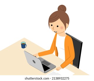 Illustration of a person working remotely.