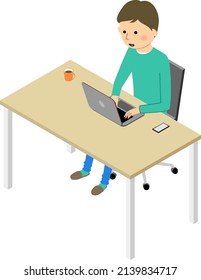 Ilustración de una persona trabajando a distancia.
