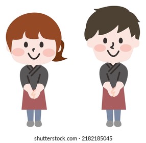 Illustration of a person working in a restaurant