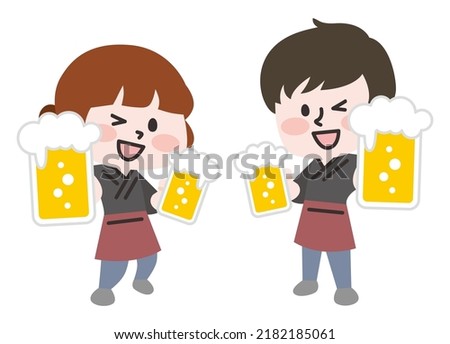 Illustration of a person working in a restaurant