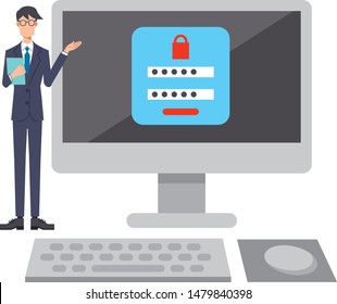 Illustration of personal computer internet security.