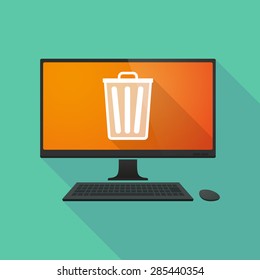 Illustration Of A Personal Computer With A Trash Can