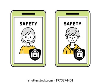 Illustration of personal information and security.