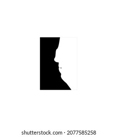 Illustration of a person's face from one side which is suitable for screen printing on a t-shirt or sweeter or other needs