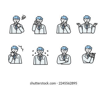 An illustration of a person's facial expression.Women, icons, avatars, laughing, crying, depressed, surprised, angry, know.
