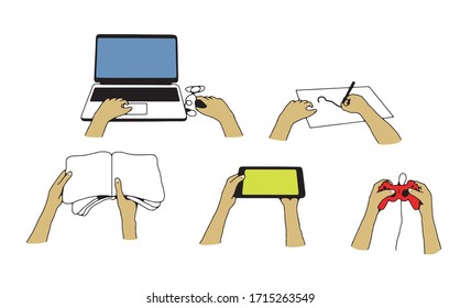 Darstellung der Perspektive der Hand, wenn sie aus dem Auge betrachtet wird
