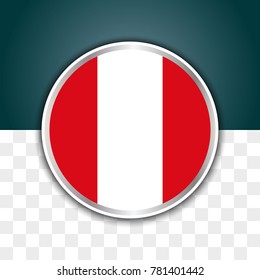 illustration of peru flag with isolated transparent background