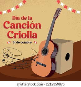 Illustration of a Peruvian festivity
. Translation: "day of the Creole song"