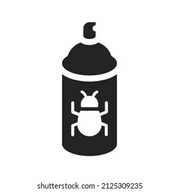 Ilustración del spray de plaga. Iconos sólidos, glifos, siluetas.