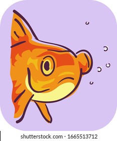 Ilustración de una mascota de peces de colores, síntoma de enfermedad subyacente