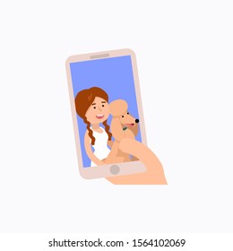 illustration of a pet at home