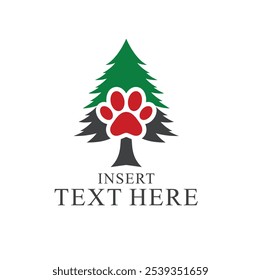 illustration of pet track combined with pine tree.