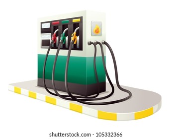 illustration of petrol dispensing unit on a white background