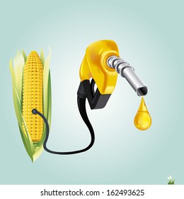 illustration of petrol nozzle on abstract background