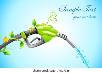 illustration of petrol nozzle wrapped with creeper showing clean fuel